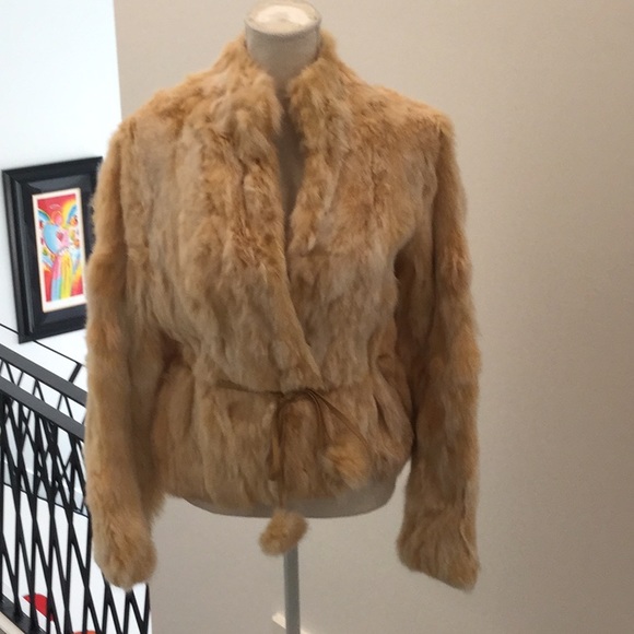 wilson leather Jackets & Blazers - Genuine Rabbit fur and leather trim jacket